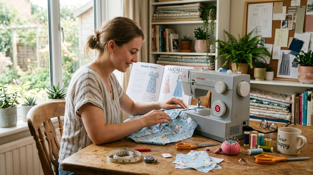 Beginner Dress Sewing Patterns: 5 Easy Styles Every New Sewist Can Make in 2026 4 Beginner learning dress sewing techniques with sewing machine
